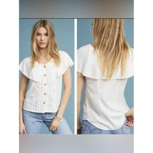 Anthropologie Maeve Eloise Swiss Dot Blouse Size 4 Fairy Euro Summer Coastal